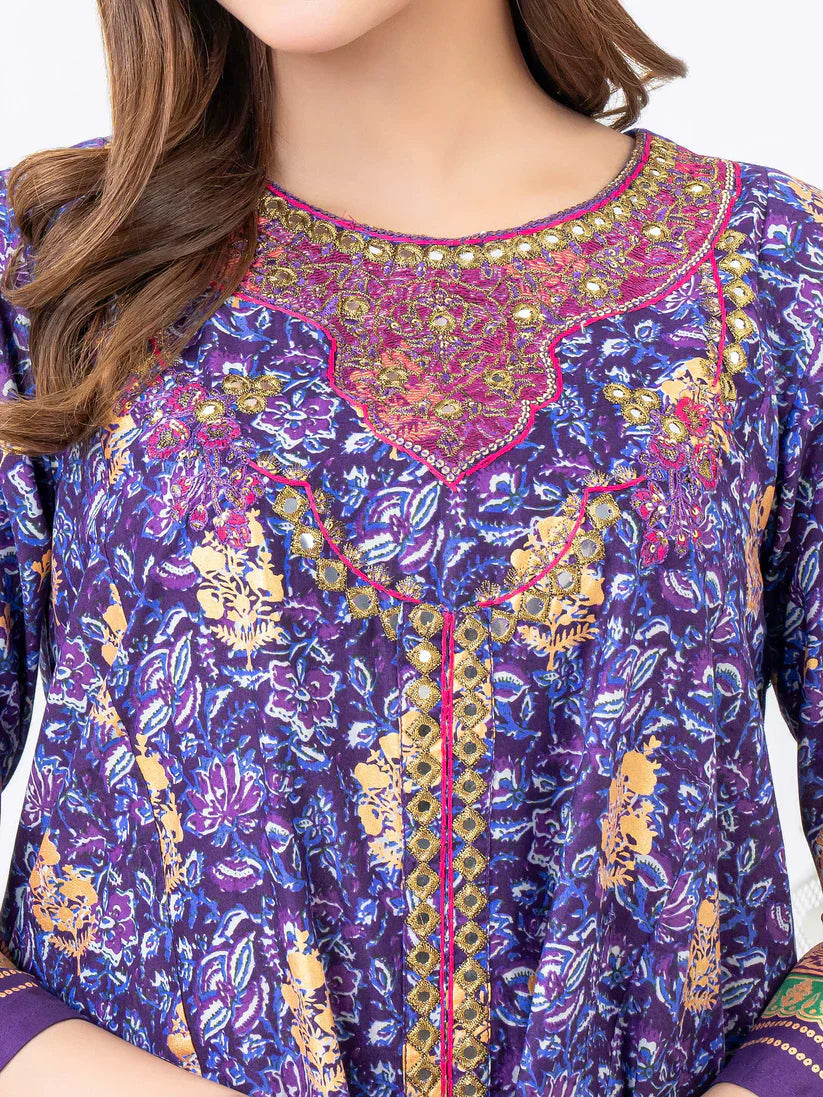 Cambric Pishwas-Embroidered